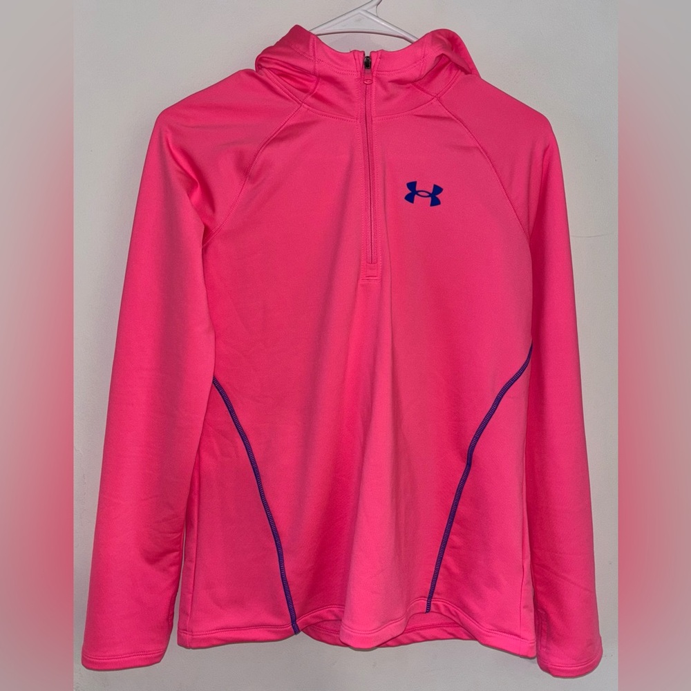 Under Armour Bright Pink Pullover with Blue Accents